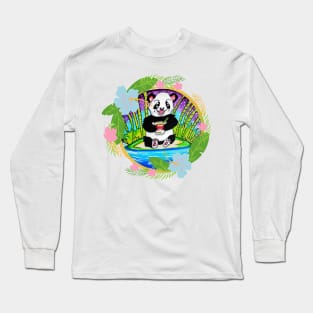 Panda eating Long Sleeve T-Shirt